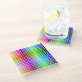 HTML-websafe kleuren Glazen Onderzetter (Schuin)