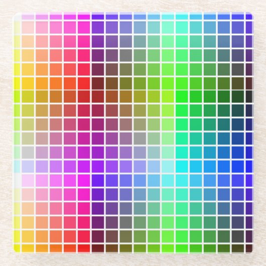 HTML-websafe kleuren Glazen Onderzetter (Voorkant)