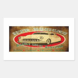 HTR Design Barely Legal Kcustoms Garage Rechthoekige Sticker