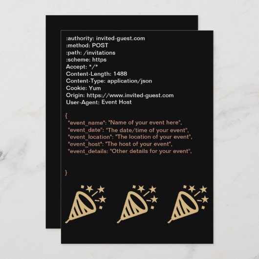 HTTP JSON-verzoek uitnodiging (Voorkant / Achterkant)