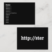 http://ster / html-code visitekaartje (Voorkant / Achterkant)