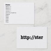 http://ster / html-code visitekaartje (Voorkant / Achterkant)