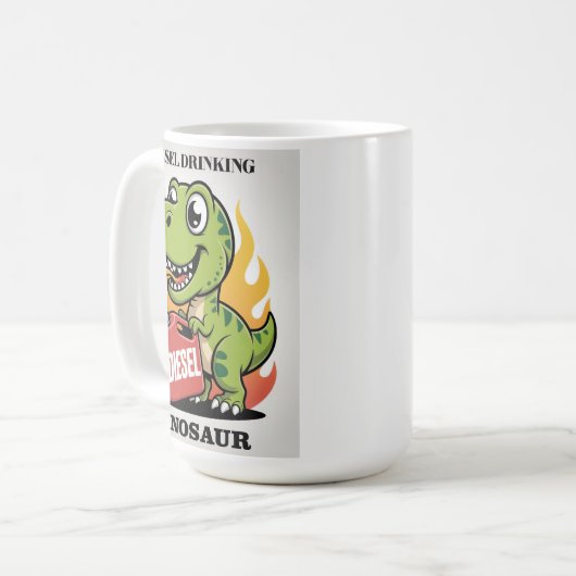 https://www.zazzle.co.uk/diesel_drinking_dinosaur_ koffiemok (Voorkant links)