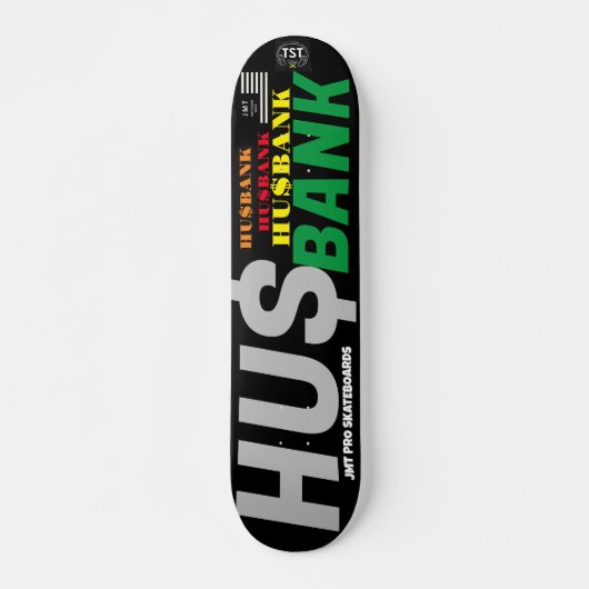 HU$BANK OFFICIAL JMT 7 3/4-inch skateboard deck (Voorkant)