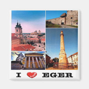 HU - Hongarije - Eger - I Love - Collage Magneet