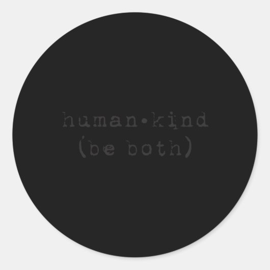 Hu Kind Be Beide Anti Pesten Mens Ronde Sticker (Voorkant)