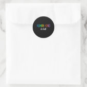 Hu Kind Be Beide LHBTQ Ally Pride Rainbow Positief Ronde Sticker (Tas)