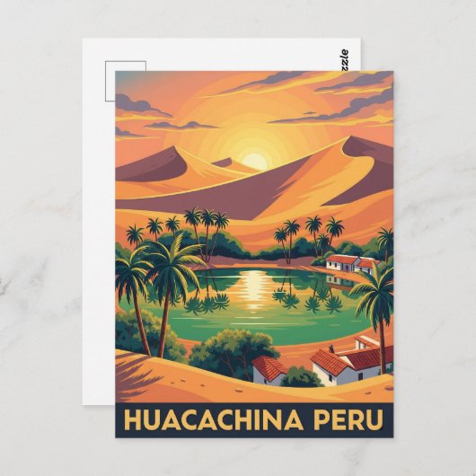  Huacachina Peru Reizen Briefkaart (Voorkant / Achterkant)
