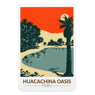 Huacachina Peru Reizen Kunst Vintage Magneet