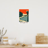 Huacachina Peru Reizen Kunst Vintage Poster (Keuken)