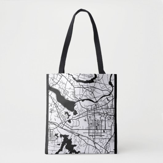 Huainan China Stadkaart Tote Bag (Voorkant)