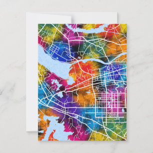Huainan China Stadsplattegrond Briefkaart