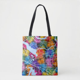 Huainan China Stadsplattegrond Tote Bag