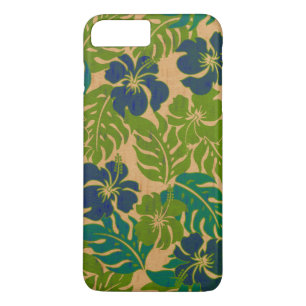 Huakini Bay Hawaiian Hibiscus  Faux Wood iPhone 8/7 Plus Hoesje