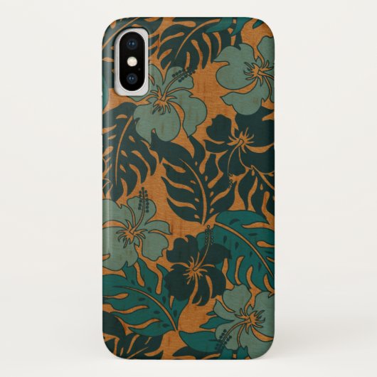 Huakini Bay Hawaiian Hibiscus Faux Wood Case-Mate iPhone Case (Achterkant)