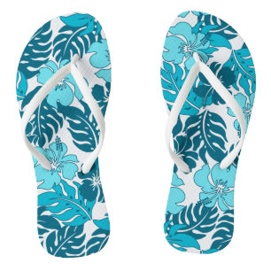 Huakini Bay Hawaiian Hibiscus  Floral Teenslippers