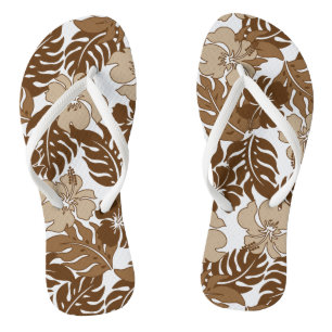 Huakini Bay Hawaiian Hibiscus  Floral Teenslippers