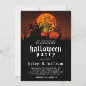 Huanted House Moon Spooktacular Halloween Party Kaart (Voorkant)