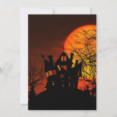 Huanted House Moon Spooktacular Halloween Party Kaart (Achterkant)