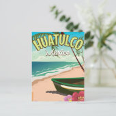 Huatulco Mexicaanse reisposter Briefkaart (Staand voorkant)