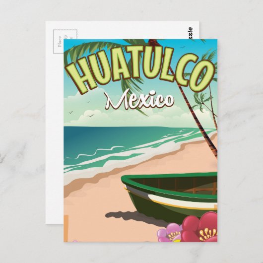 Huatulco Mexicaanse reisposter Briefkaart (Voorkant / Achterkant)