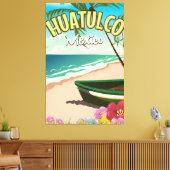 Huatulco Mexicaanse reisposter Canvas Afdruk (Insitu (Woonkamer))