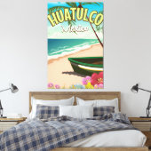 Huatulco Mexicaanse reisposter Canvas Afdruk (Insitu (Slaapkamer))