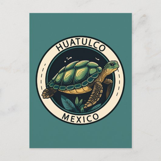Huatulco Mexico Turtle Badge Briefkaart (Voorkant)