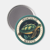 Huatulco Mexico Turtle Badge Magneet (Voorkant / Achterkant)