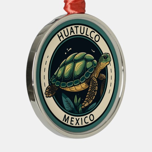 Huatulco Mexico Turtle Badge Metalen Ornament (Rechts)