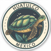 Huatulco Mexico Turtle Badge Sticker (Voorkant)