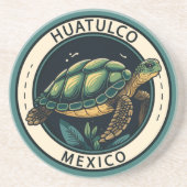 Huatulco Mexico Turtle Badge Zandsteen Onderzetter (Voorkant)