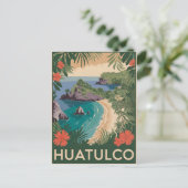 Huatulco Mexico Vintage Briefkaart (Staand voorkant)
