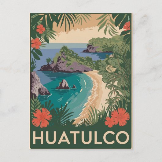 Huatulco Mexico Vintage Briefkaart (Voorkant)