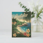 Huatulco Mexico Vintage Briefkaart (Staand voorkant)