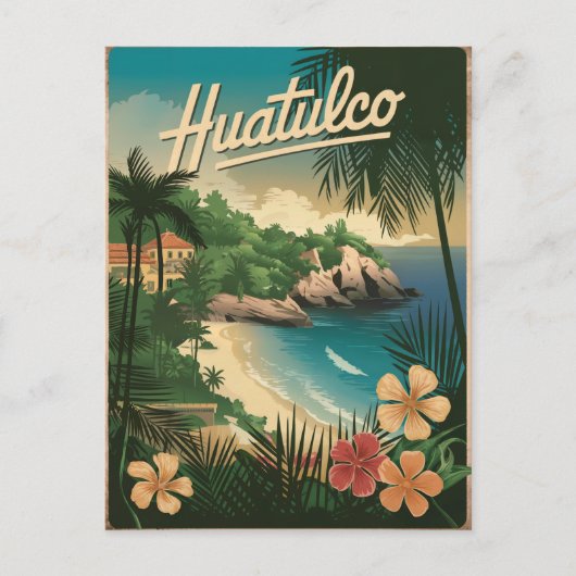 Huatulco Mexico Vintage Briefkaart (Voorkant)