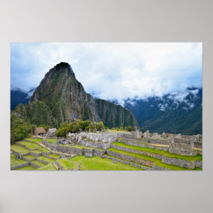 Huayna Picchu-piek bij Machu Picchu, Peru Poster
