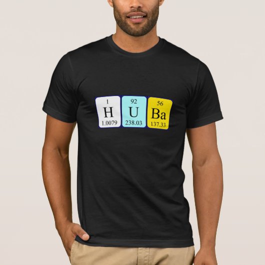 Huba periodiek lijstnaam shirt (Voorkant)