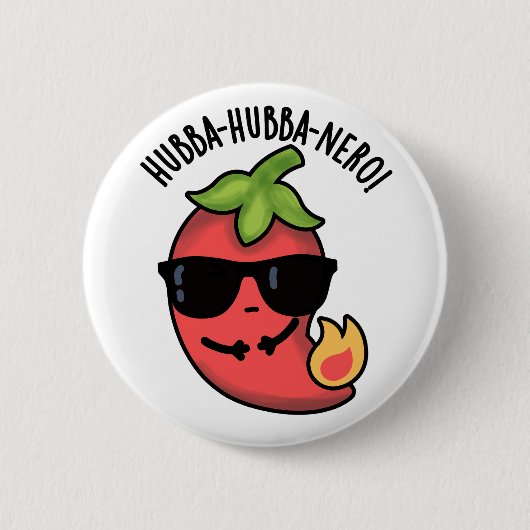 Hubba-hubba-nero Grappige Habanero Pun Ronde Button 5,7 Cm (Voorkant)