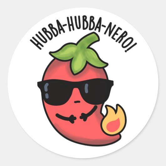 Hubba-hubba-nero Grappige Habanero Pun Ronde Sticker (Voorkant)