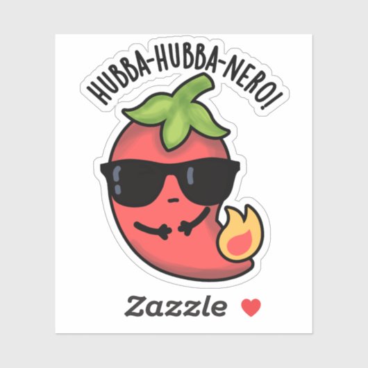 Hubba-hubba-nero Grappige Habanero Pun Sticker (Vel)