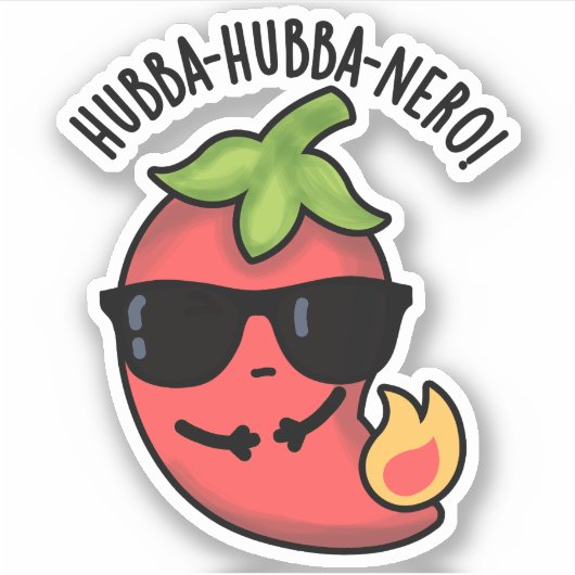 Hubba-hubba-nero Grappige Habanero Pun Sticker (Voorkant)