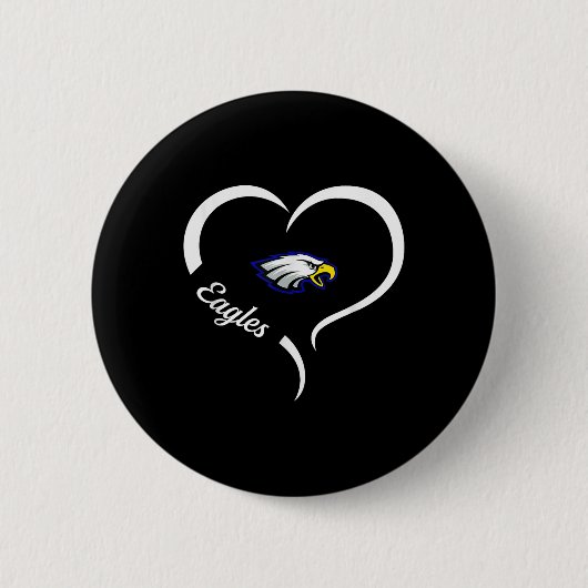 Hubbard Eagles Logo Half Heart Slogan Hs Ronde Button 5,7 Cm (Voorkant)