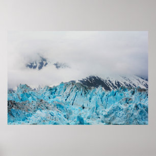 Hubbard glacier van een schip in Alaska Poster