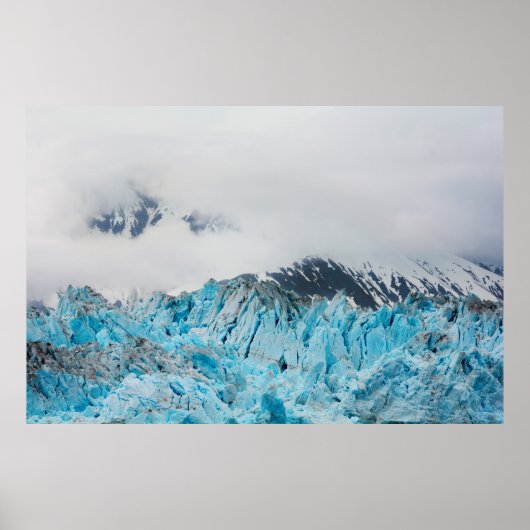 Hubbard glacier van een schip in Alaska Poster (Voorkant)