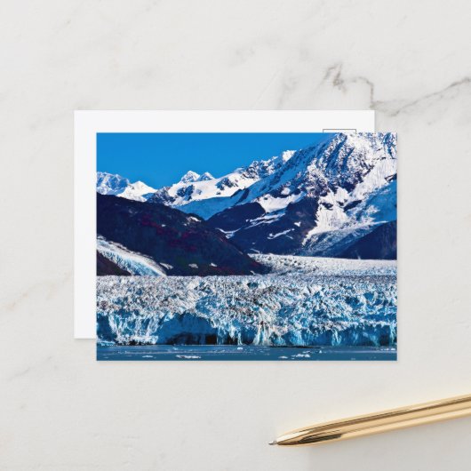 Hubbard Gletsjer, Alaska Ansichtkaart Briefkaart (Voorkant / Achterkant in situ)