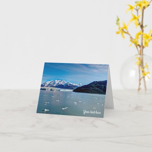 Hubbard Gletsjer, Alaska Wenskaart Kaart (Gele Bloem)