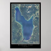 Hubbard Lake Michigan Satellite Poster Map (Voorkant)