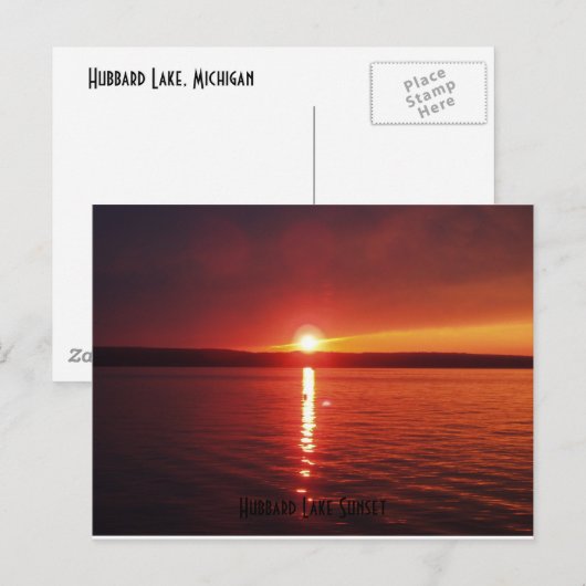 Hubbard Lake Sunset Briefkaart (Voorkant / Achterkant)