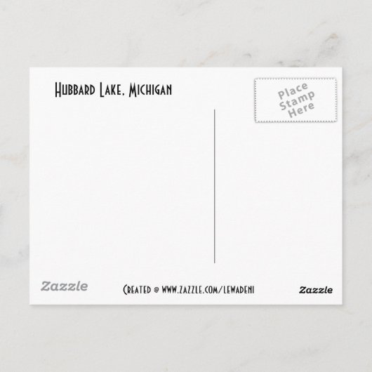 Hubbard Lake Sunset Briefkaart (Achterkant)